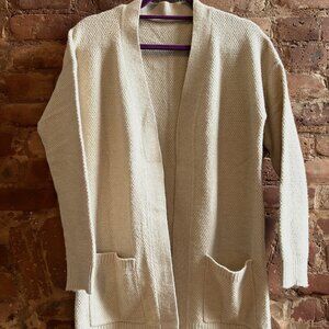 Long, soft, waffle-print Sweater Cardigan by VENUS